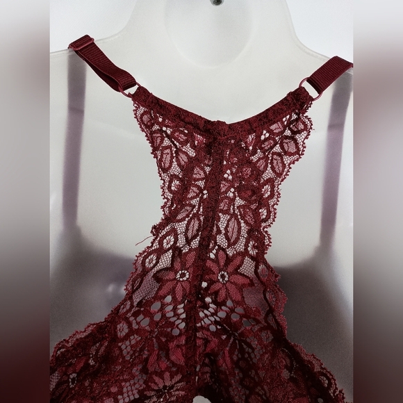 AUDEN Feminine Sexy 38C Coquette Barbiecore Elegant Lace Push-Up Bra Deep Red - Picture 6 of 8
